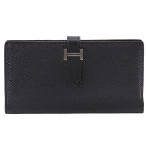 HERMES Bean Purse Black / SilverHardware Courchevel unisex